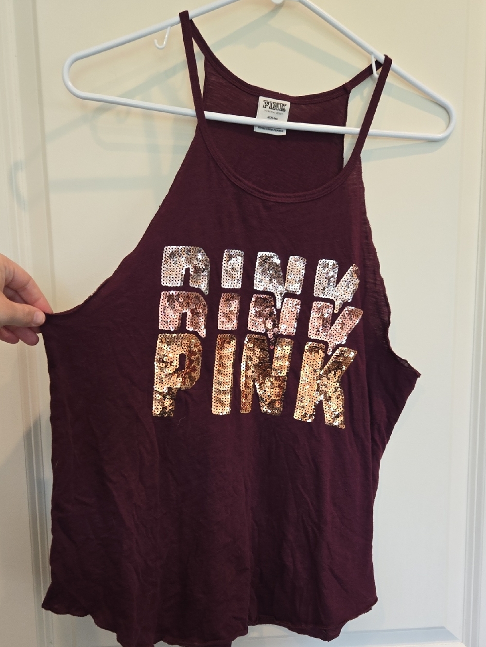 PINK Victoria's Secret Crewneck Tee - Wine